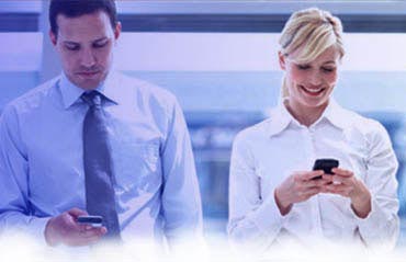 Mobile banking app on a smart phone screen